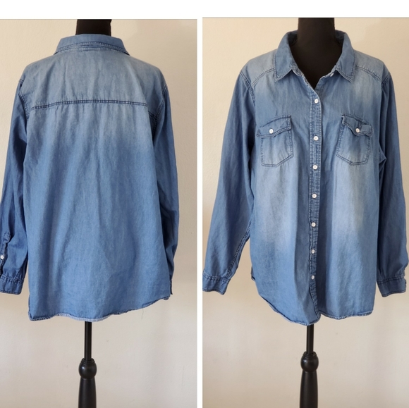 TORRID Chambray Long-Sleeved Shirt 100%Cotton. - Picture 11 of 14